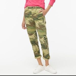 NWT JCrew high rise camo chinos